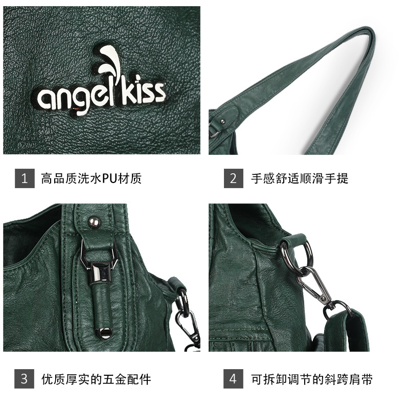 Angel kiss品牌女包2020新款欧美时尚女士单肩包软皮手提斜挎包