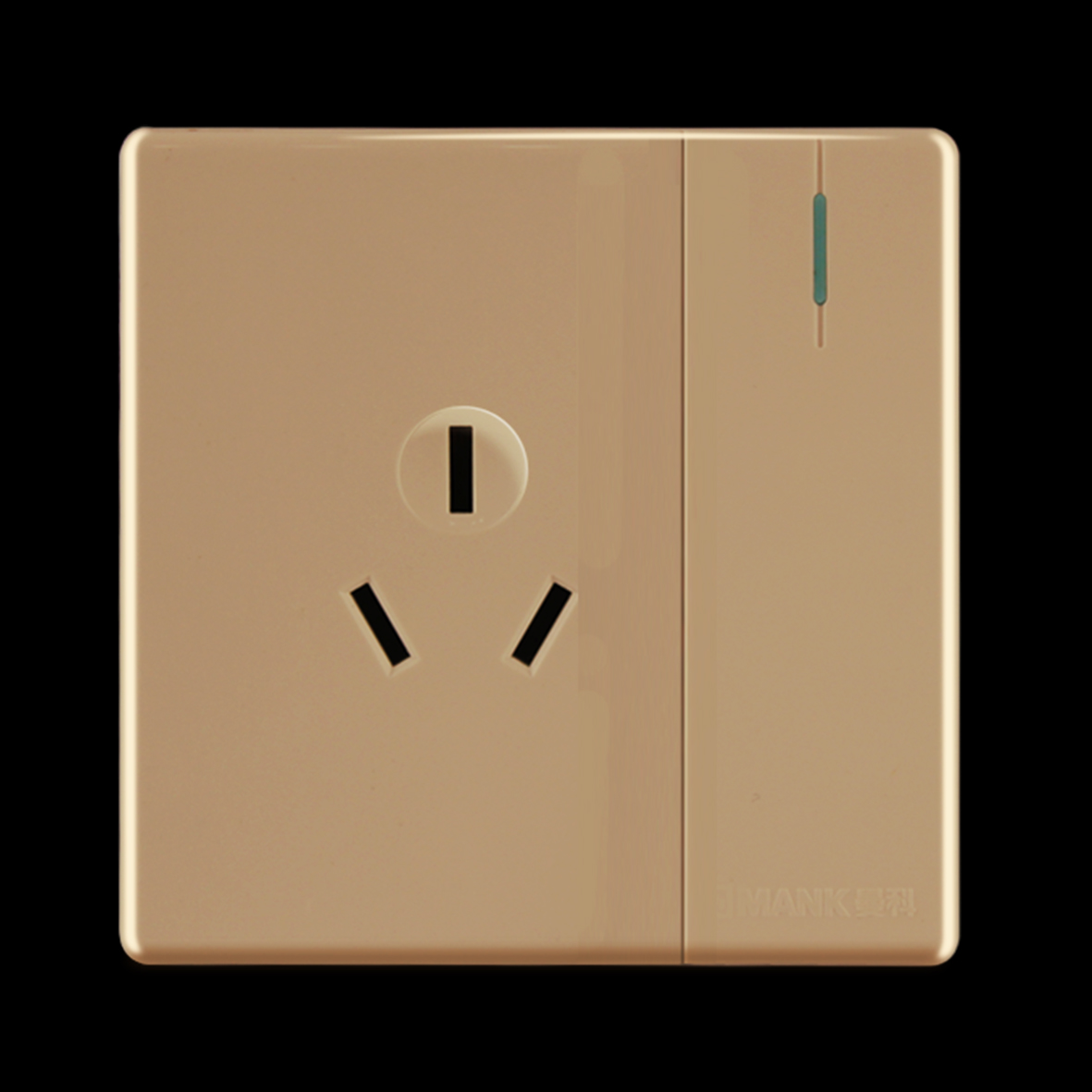 Meijia_A large board switch 16A three-pole flat socket (Knight gold)