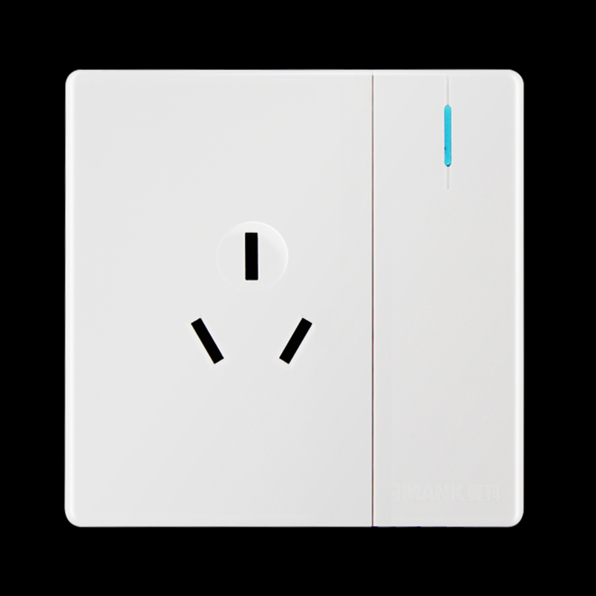 Meijia_A large board switch 16A three-pole flat socket (piano white)