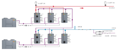 承压式热泵模块热水系统