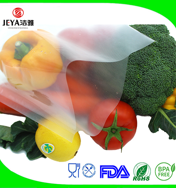 12*20cm Jeya Customized Multilayer Co-extruded Embossed Vacuum Seal Bags For Food Packaging