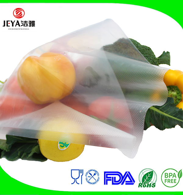 15*25cm Jeya Customized Multilayer Co-extruded Embossed Vacuum Seal Bags For Food Packaging