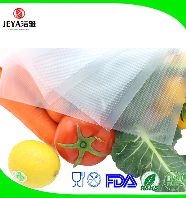 10*15cm Jeya Customized Multilayer Co-extruded Embossed Vacuum Seal Bags For Food Packaging