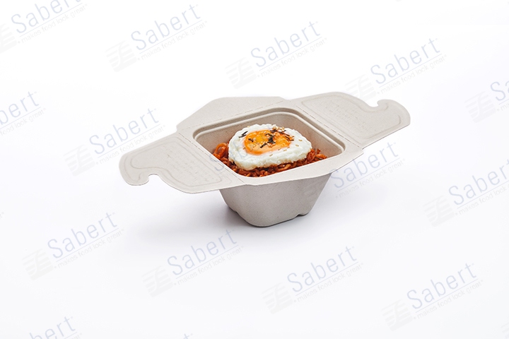 16oz Folding pulp square bowl