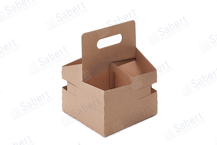 Kraft four cup drink carrier (holds 4 cups of 8-20 oz. cups - no printing)