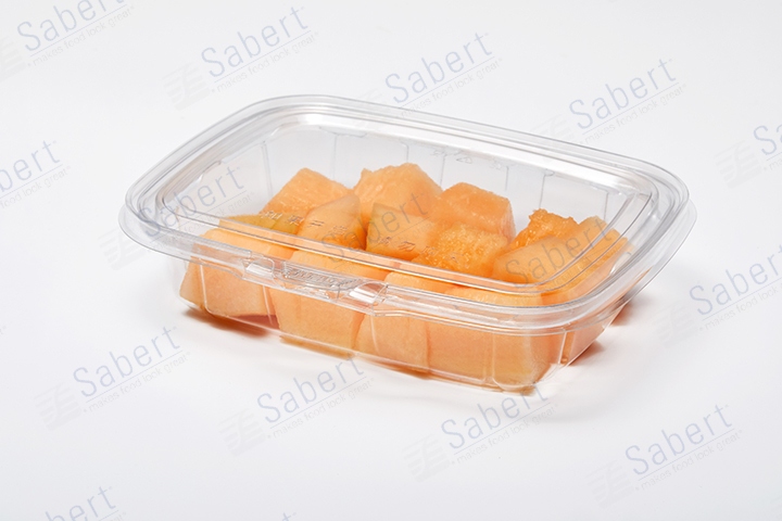 580 ml Surehinge clear rect. container