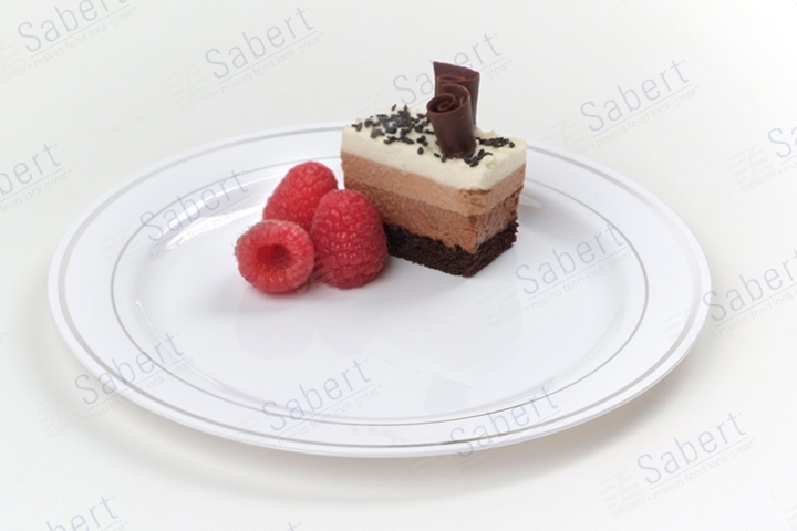 7.5 in White round plate hot stamping