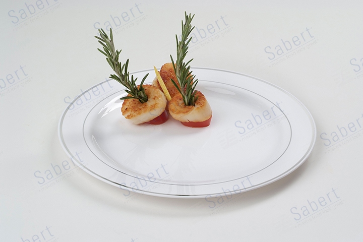9 in White round plate hot stamping