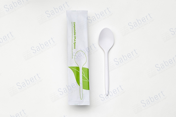 16cm compostable CPLA spoon  - individual 