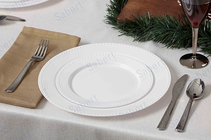 6 in Pearl rim round plate