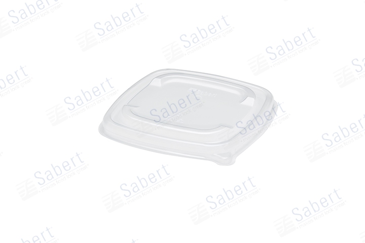 PET lid for 13X13cm kraft square bowl