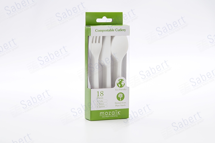 Compostable cutlery 18pcs combo