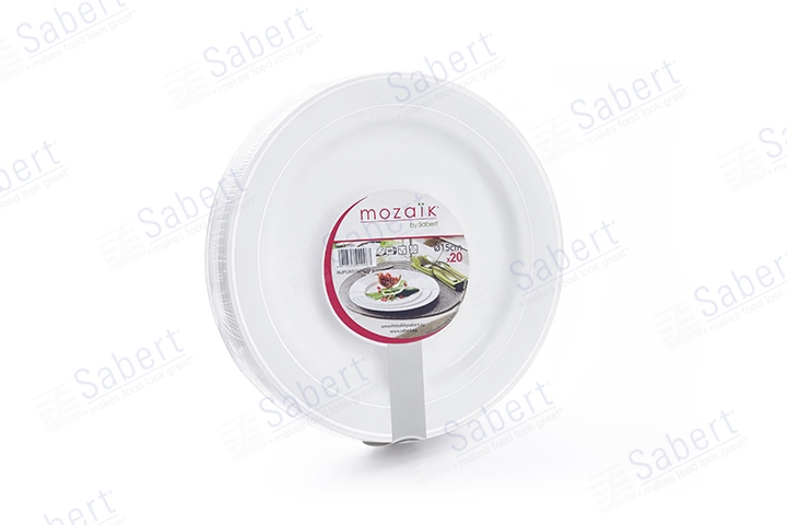 15cm Round plate with silver rim