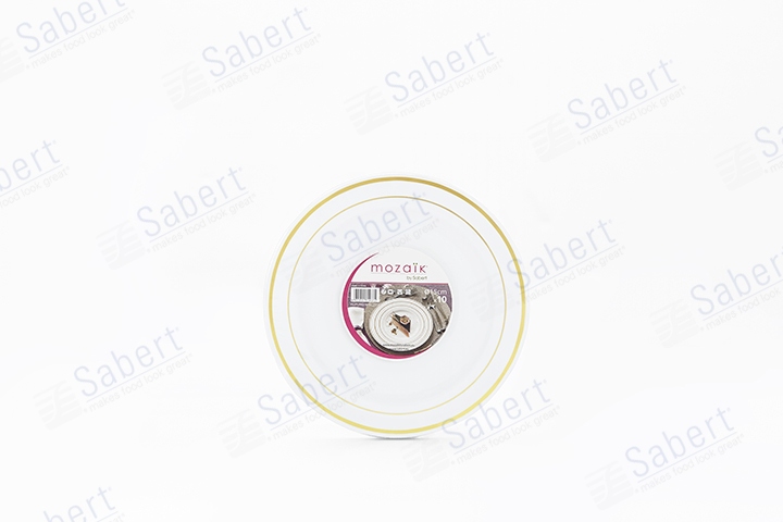 15cm Round plate with golden rim