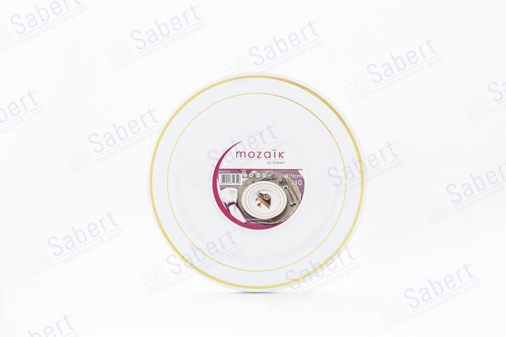 19cm Round plate with golden rim