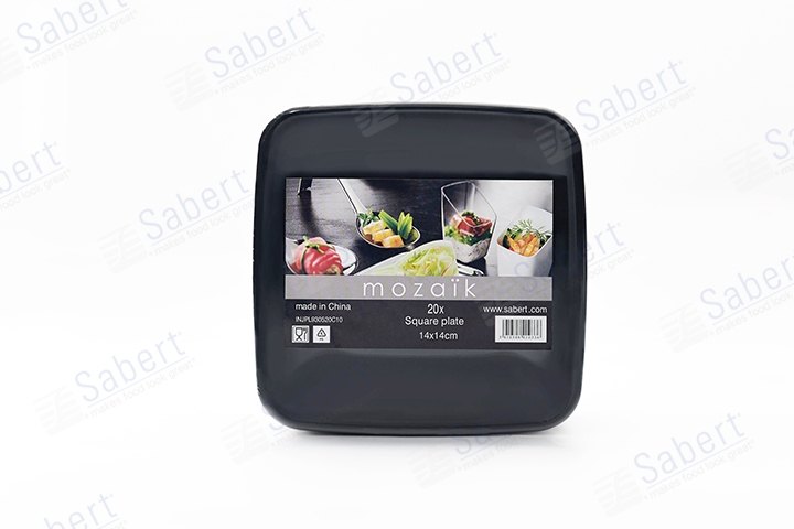 14cm Black square plate