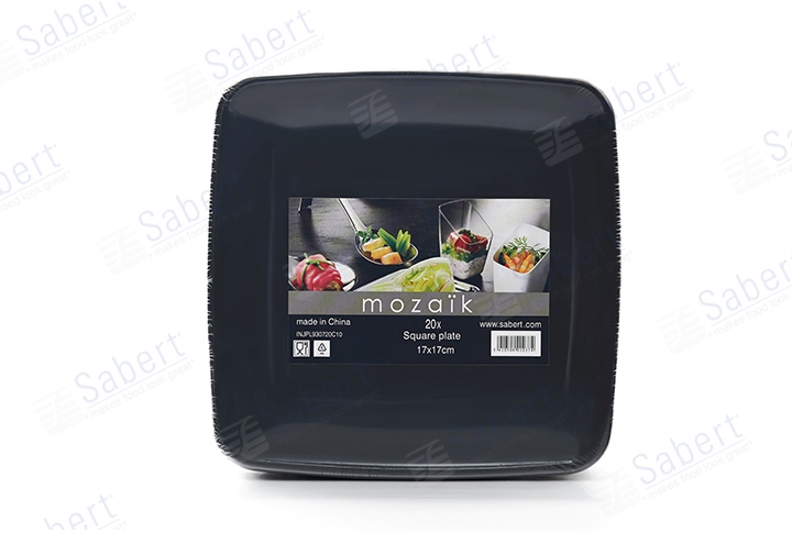 17cm Black square plate