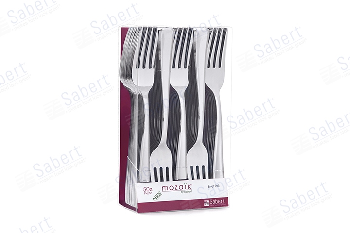 Silver metallized fork 50pcs