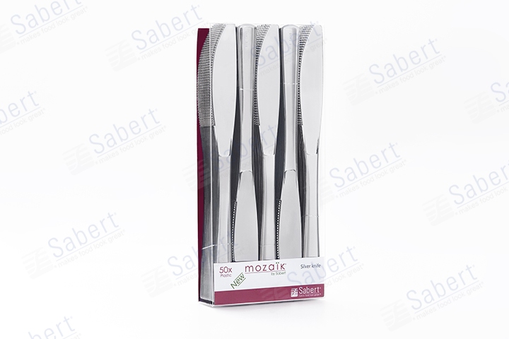 Silver metallized knife