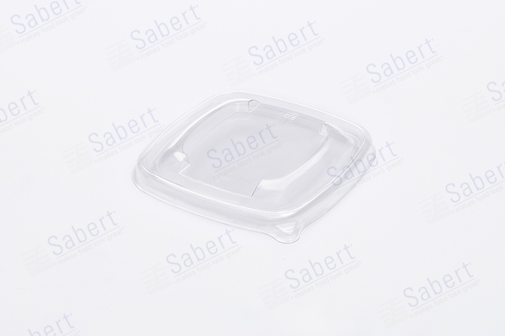 PET lid for 375 ml / 500 ml pulp square bowl