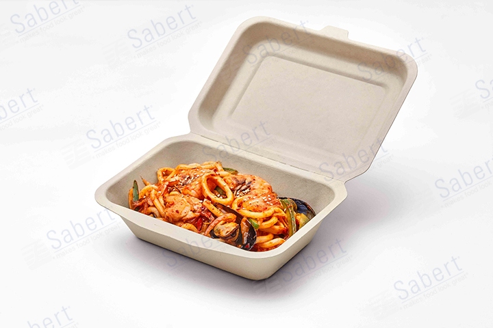 600 ml Pulp rectangle hinge container