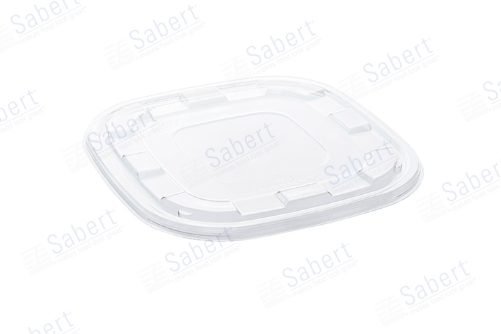 PET lid for 80/120 oz  pulp square bowl