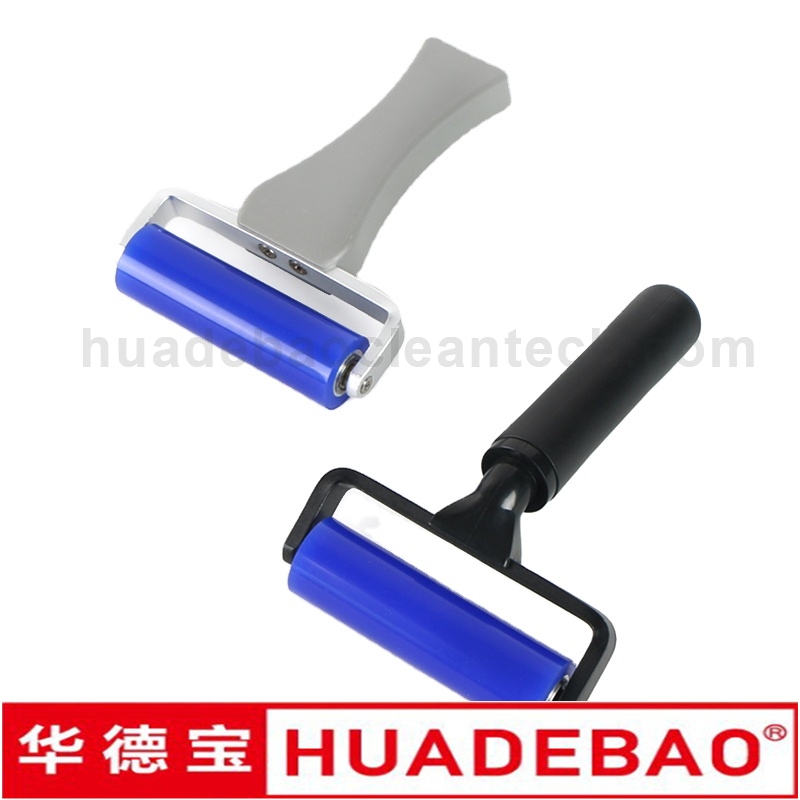 Dust Removal ESD Cleanroom Silicone Rubber Sticky Tacky Roller with Plastic Handle for Industry Use