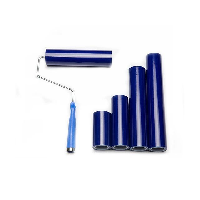 High Adhesive Dust Removal PCB Industrial Cleaning Disposable Peel off Blue Clean Room PE Sticky Roller