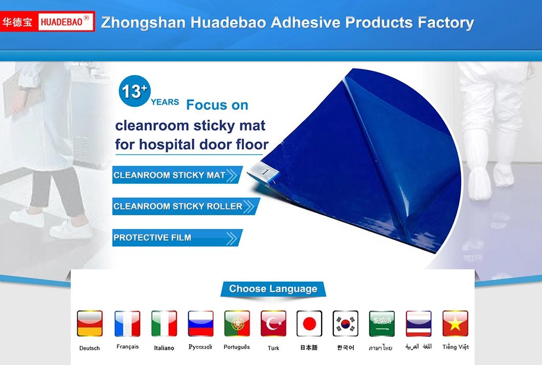 Blue PE Disposable Sticky Mats 30 Layers Peelable For Cleanroom