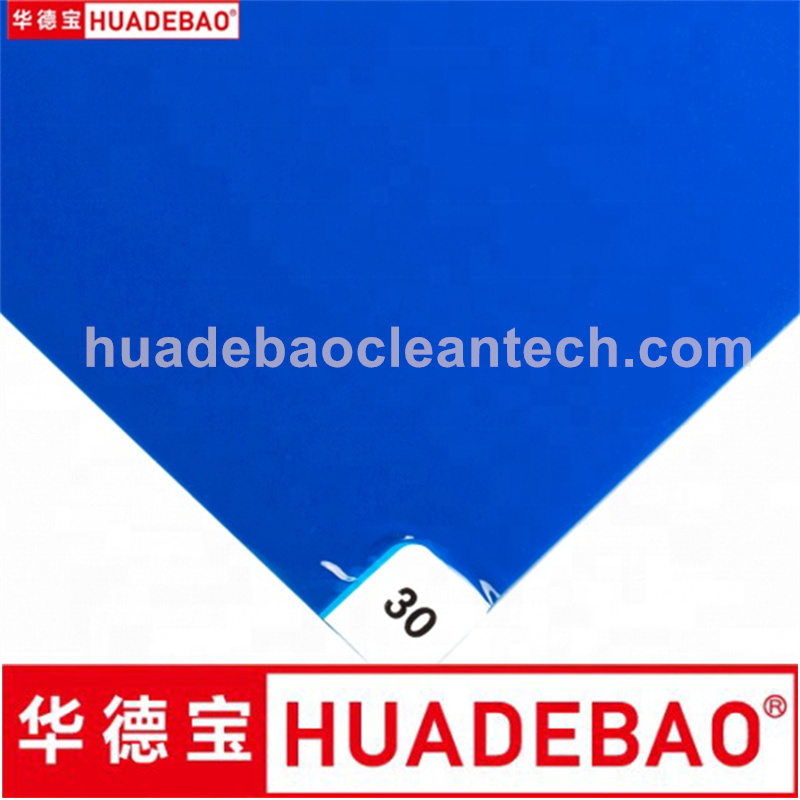 Floor Dust Control Tacky Mat Blue Disposable Peelable Electronic Factory PE Cleanroom Sticky Mats 