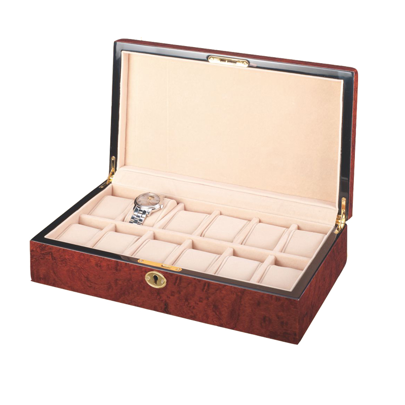 Wholesale Luxury Custom Logo Gift Packaging Display Storage Wood Watch Box with Piano Lacquer Glossy