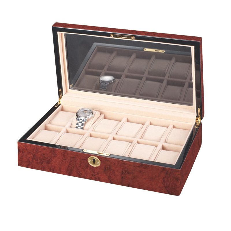 Custom Logo gift packing luxury pu leather wood watch boxes for watches