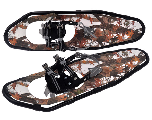 Aluminum frame wooden texture snowshoes