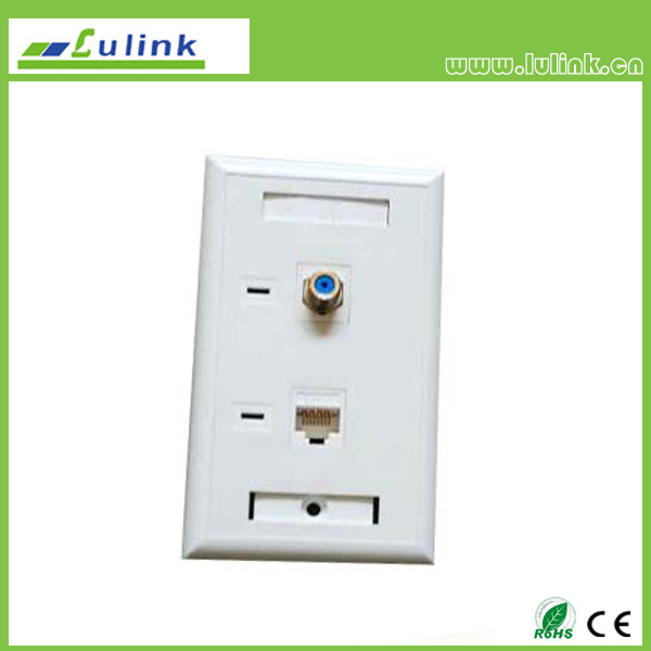 F81 Faceplate with F connecter and RJ11 Faceplate