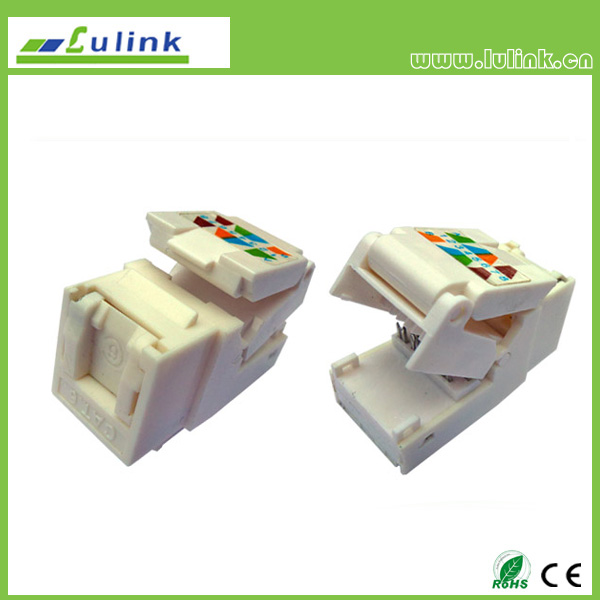 UTP Cat.6 RJ45 Keystone Jack 9 DegreeTooless Fdding type