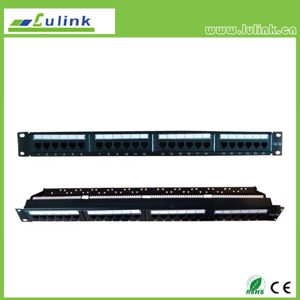 Cat5e UTP 24 PORT Patch Panel With Bar（Double USE End）