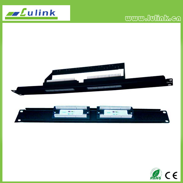 Cat5e UTP 12 PORT Patch Panel (Double Use End) with Bar