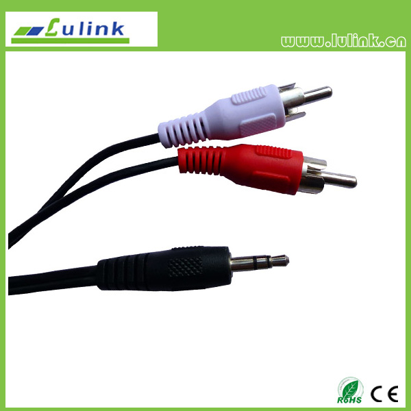 3.5mm audio to 2RCA Male cable